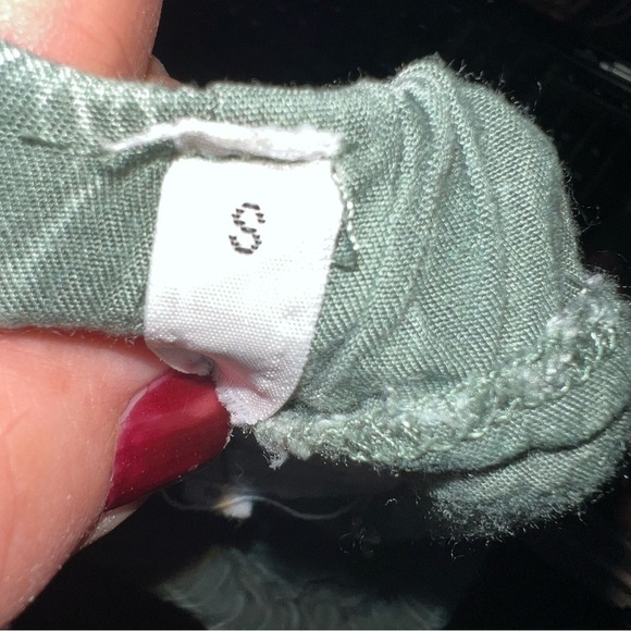 Figwood North Shore Green Ruffled Rayon Pull On Harem Pants Size Small - Picture 9 of 11